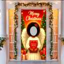Christmas Angel Photo Door Banner 35x71inch Holiday Backdrop Party Decorations Merry Christmas Background Supplies Angel Gift Props for Indoor Outdoor Photography