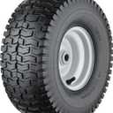 15x6.00-6 Lawn Mower Tires, 4 Ply Tubeless Lawn Mower Tires 15x6x6, Front Lawn Tractor Tires, 3 Offset Hub Long with 3/4 Bushings Garden Tire for Riding Lawn Mower by Cubesprings -1Pack