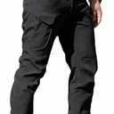 FLYFIREFLY Men's Tactical Cargo Pants Water Resistant Ripstop Outdoor Quick Dry Hiking Work Pants with Pockets(No Belt) (34, Black)