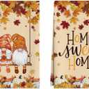 XCHI Fall Pumpkin Gnome Maple Leaves Dish Towels 18x26 Inch Hand Kitchen Towels Dishcloth Sweet Home Decorations Set of 2