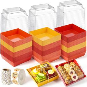 120 Pack Fall Small Charcuterie Boxes with Lid, Autumn, Colors, 5.3 x 4.9 x 2.5 inches