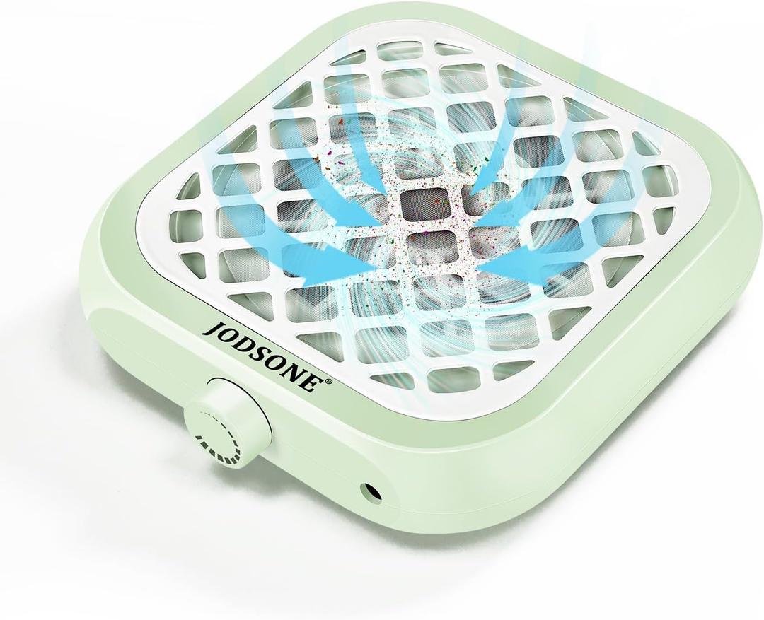 JODSONE 6000RPM Mini Nail Dust Collector Powerful Suction Portable PocketSized Nail Salon with 30 Filters Green