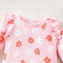 Newborn Baby Girl Clothes Infant Outfits Clothing Ruffle Romper Bell Bottoms Flared Pants Outfit Sets for Baby Girls (0-3 Months, Orange Floral)
