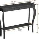 ChooChoo Narrow Console Table with Drawer, Chic Accent Sofa Table, Entryway Table, Black, 11.8"D x 39.3"W x 31.4"H