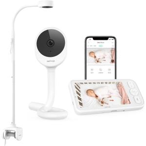 NETVUE Peekababy Smart WiFi Baby Monitor, 1080P FHD Camera and 5" HD IPS Display, Smart App, Two-Way Talk, Sound/Motion Detection and Notifications