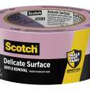 Scotch Delicate Surfaces Painters Tape, 1.88 in x 60 yd, Damage-Free Painting Prep, Protect Delicate Surfaces, UV & Sunlight Resistant, Solvent-Free Adhesive, Indoor Masking Tape, 1 Roll (2080-48EC)