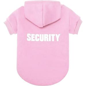 BINGPET Security Dog Hoodies Puppy Sweater Cold Weather Dog Coats Soft Brushed Fleece Pet Clothes Hooded Sweatshirt for Dog Cat Pink XL (X-Large (Chest Girth 34"), #1 Pink(Security))