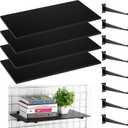 Barydat 4 Pack Gridwall Shelf with Metal Brackets 24 x 12 Inches Wooden Gridwall Shelves Organizer Heavy Duty Grid Wall Accessories for Home Garage Workbench Retail Display