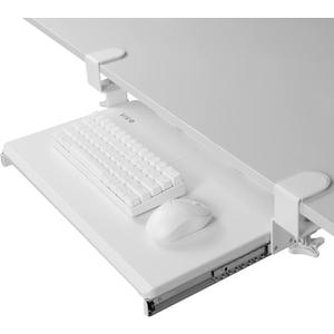 VIVO Small Keyboard Tray, Under Desk Pull Out with Extra Sturdy C Clamp Mount System, 20 (26 Including Clamps) x 11 inch Slide-Out Computer Platform Drawer, White, MOUNT-KB05ES-W (20 inch)