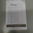 Furnulem Tall 4 Drawers Dresser, Vertical Storage Tower for Bedroom, Hallway, Entryway, Nursery, Closet Organizer, Nightstand Bedside Table Furniture, Sturdy Steel Frame, Wood Top, White