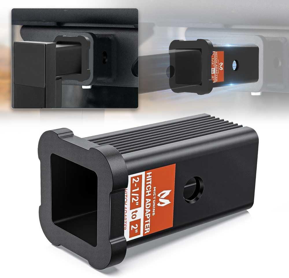 MICTUNING 2-1/2 Inch Class V to 2 Inch Class III and IV Trailer Hitch Receiver Adapter Reducer 2.5 Inches to 2 Inches Sleeve Convertor