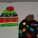 2 Pack Christmas LED Light-up Knitted Beanie Hat Colorful Flashing Holiday Xmas Christmas Party Supplies (One Size Fits More)