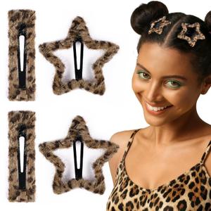 2 x Teenitor 4Pcs Hair Clips Star Hair Clips, Hair Accessories, Snap Hair Clips For Women Girls