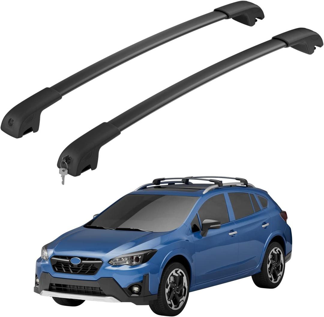Car Roof Rack Cross Bars Compatible with Subaru Crosstrek 2018-2023/ Impreza 2017-2023 with Side Rails, Lockable Aluminum Roof Crossbar for Rooftop Cargo Bars Luggage Kayak Bike Snowboard