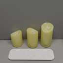 5plots Rechargeable Flameless Candles, Battery Operated LED Candles, Electric Candles with Remote and Timers, Wax-Like Plastic, Ivory, 3Pack, 3" x 4"5" 6", for Home Decor