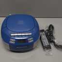 Greadio Boombox CD Player Cassette Player Combo, Boom Box Portable CD Players for Home with Bluetooth, Support AM FM Radio/Remote Control/AUX/USB/Earphone, AC/Battery Operated, LCD Display (Blue)