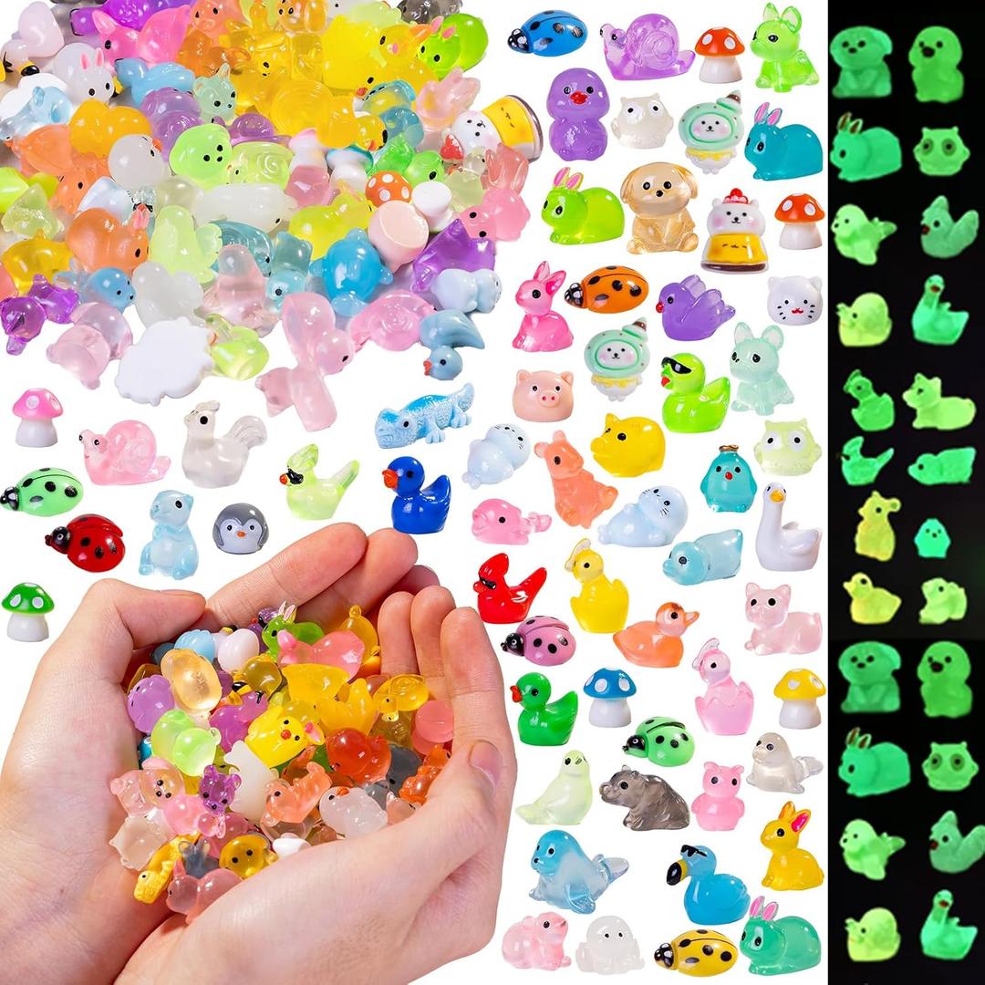 130 pcs Mini Resin Animals Variety Tiny Animals Figures Miniature Little Small Animal Figurines Bulk for Micro Fairy Garden Landscape Accessories Hide Crafts Decor Aquarium