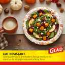 2 x Glad Round Disposable Paper Bowls, Happy Fall Design - Heavy Duty, Soak-Proof, Cut-Resistant, Microwavable Paper Bowls for All Foods, Daily Use, and Fall Occasions, 16 oz, 50 Count (Multicolor)