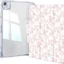 Case for iPad Air 11 inch M3 (2025) / M2 (2024), iPad Air 5th (2022) / 4th Generation (2020) 10.9 Inch, iPad Pro 11" 2018 1st,Trifold Clear Back Cover with Pencil Holder & Auto Sleep/Wake Cover