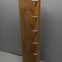 Oak Wood Wall Shelf with 6 Hooks, Entryway Shelf Coat Rack with Hooks Floating Shelves with Hooks for Clothes Hats Towel Purse Robes, Bathroom Mudroom Bedroom (27.5 inch)