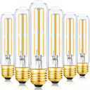 T10 Led Bulb,Dimmable 6W Led Tubular Bulbs, 60 Watt Incandescent Bulb Equivalent, 3000K Soft White, Clear Glass, E26 Base Lamp Bulb, for Cabinet Display Cabinet etc,6 Pack. (Soft White-6P)