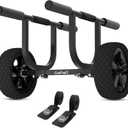 GanFind Kayak Cart Canoe Trolley Carrier Kayak Accessories Transport Dolly with Solid Foam Wheels Detachable Frame Pole and Crossbar