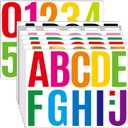 24 Sheets Letter Stickers Bulletin Board Letters Large 4 Inch Vinyl Alphabet Stickers Big ABC Numbers Peel and Stick for Poster Board Classroom Mailbox Crafts Window Door Decoration (Colorful)