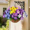 Homsunny Artificial Flowers for Outdoor, Fake Silk Flowers UV Resistant, Realistic Faux Plants Flowers for Front Door Porch Planter Patio Yard Garden Spring Decor