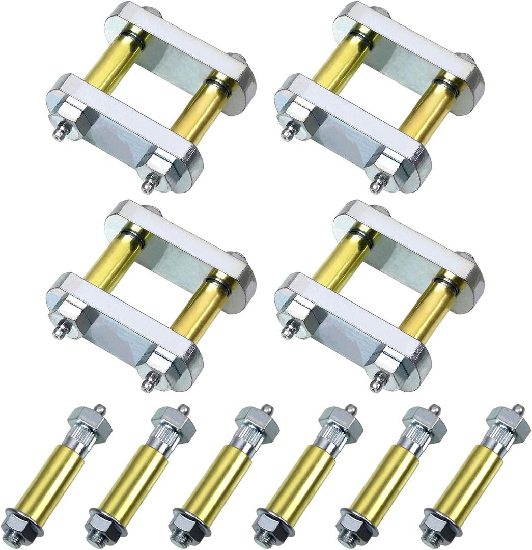 Sporacingrts Heavy Duty Shackle Upgrade Kit Compatible with CRE3000 Stock and Equaflex Trailer Shackle kit 2.25 Shackles Tandem Axle Replaces UO12-016 (Silver) Bolt