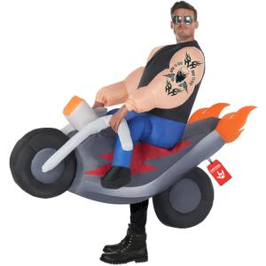 Morph Inflatable Biker Costume, Inflatable Motorcycle Costume, Blow Up Motorbike Rideable Inflatable Costume Adult
