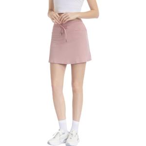 Women's Athletic High Waisted Golf Skort with Multiple Functional Pockets for Active Women (Pink, S)
