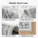 8x10 Washable Area Rugs for Living Room, Large Soft Faux Wool Cozy Floor Carpets for Bedroom Dining Room, Neutral Vintage Distressed Non Slip Grey White Rug for Home Office Decor