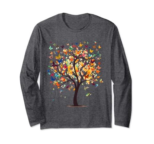 Butterfly Tree Spring Long Sleeve T-Shirt Size L