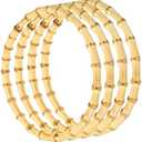 PATIKIL 8 Inch Bamboo Purse Handles, 4 Pcs Round Replacement Handmade Rings for Tote Bag Purse Making Decorations, Wood