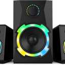 OR O R O W OROW Computer Speakers,40W PC Speakers with Subwoofer,Gaming Speakers with Bass,AC Powered,Support Bluetooth&SD&USB Play, 2.1 Multimedia Speakers System with RGB Light (Black)