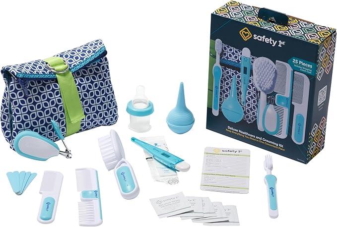 Safety 1st Deluxe Baby Healthcare and Grooming Kit, Arctic Blue, Newborn Baby Essentials, One Size, 25 Pieces