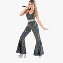 Morph Disco Costume Women - 70s Retro Jumpsuit Costume For Parties & Halloween - 70s Disco Outfits For Women Medium