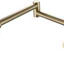 Rose Gold Brass Wall Mounted Pot Filler Faucet with Foldable 360 Swivel Spout, Single Hole Cold Water Kitchen Tap(Brushed Gold)