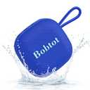 Bobtot Portable Wireless Bluetooth Speakers - IPX7 Waterproof Small Shower Speaker with 16 Hours Playtime, Loud Stereo Sound, Built-in Mic, TWS, Mini Size with Carry Lanyard for Outdoor, Blue