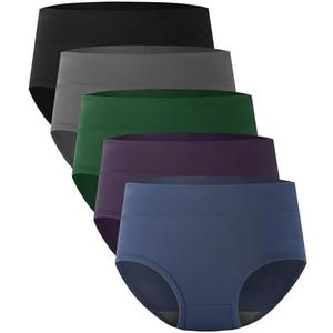 BAMBOO COOL Women's Underwear High Waisted Briefs Full Coverage Soft and Breathable Panties, 5-Pack Size XXL