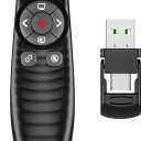 2-in-1 USB TYPE-C Presentation Clicker wireless Presenter Remote Clicker, Powerpoint Clicker Slide Advancer, Clicker for Powerpoint Presentations with Volume Control, Presentation Clicker for Computer (F09)
