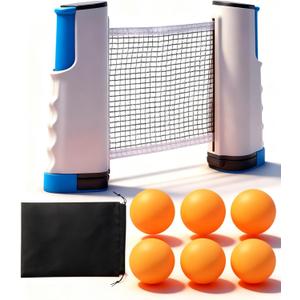 Retractable Ping Pong NetTable Tennis Net with Clamps Portable Ping Pong Net for Any TableGray