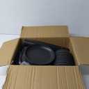 Teivio 32-Piece Kitchen Plastic Wheat Straw Dinnerware Set, Service for 8, Unbreakable Modern Dish Set - Dinner Plate/Dessert Plate/Cereal Bowl/Cup, for Apartment Essentials, Outdoor Camping,Black