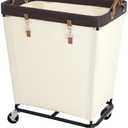 StorageWorks 210L Laundry Basket with Wheels, Extra Large Rolling Hampers for Clothing Organizer, Dirty Clothes Basket for Hotel, Home, Closet, Dorm, Beige