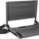 Cascade Mountain Tech Portable Folding Steel Stadium Seats for Bleachers , Grey, Regular - 17"