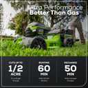 Greenworks 60V 21" Brushless (Push) Cordless Lawn Mower, 5.0Ah Battery (1/2 Acre, Rapid Charger, 4-in-1, LED Lights, IPX4)