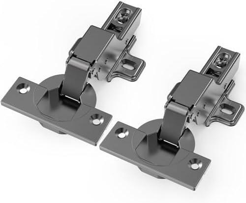 Chibery 10 PCS Inset Soft Close Hinges, Clip ON Plate, 105 Degree, Silent Hydraulic, Self Closing, Black Frameless European Concealed Hinge for Kitchen Cabinet Door, Wardrobes, and Bookcases