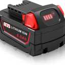 6.0Ah 18v Battery Replacement for Milwaukee 18v Battery 48-11-1850 48-11-1852 48-11-1850R 48-11-1840 48-11-1828 48-11-1820 Compatible with Milwaukee 18volt Batteries