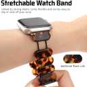 MAIRUI Resin Stretchy Watch Band Compatible with Apple Watch 38/40/41/42/44/45/49mm Elastic Bracelet Strap Dressy Slim Wristband Women Men for iWatch Series Ultra/SE/9/8/7/6/5/4/3/2/1