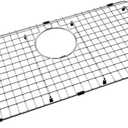 Serene Valley Sink Bottom Grid 25-1/4" X 12-1/2, Rear Drain with Corner Radius 1-1/2", Sink Protector NDG2513R, Medium